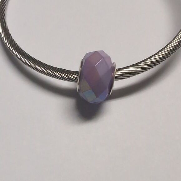 Purple Faceted Charm for‎ Pandora Style Bracelet - Picture 1 of 4